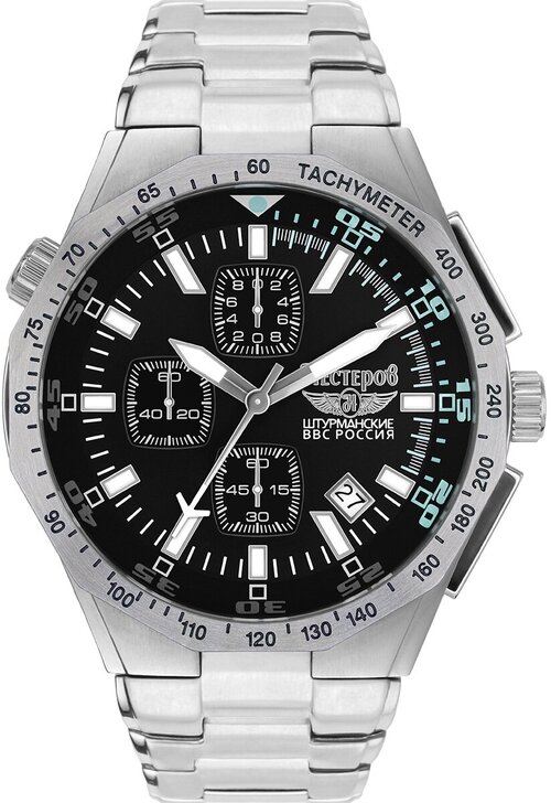 Наручные часы Нестеров H0513B02-74E, черный, серебряный