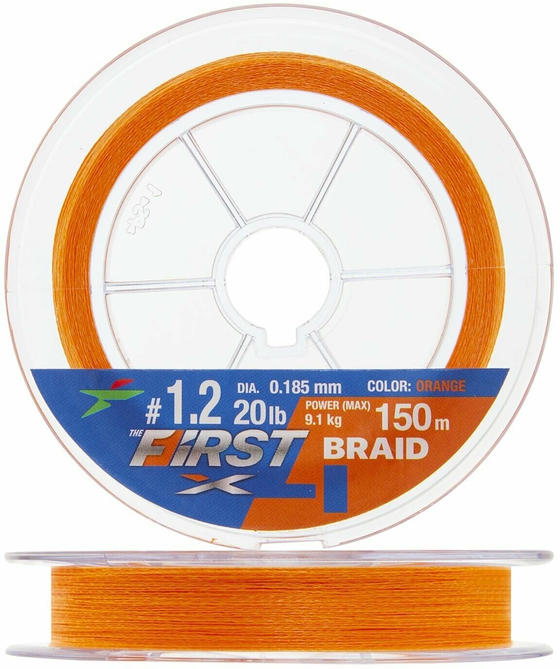 Шнур плетеный Intech First Braid X4 Orange 150m #0.6/ 0128mm (10lb/ 454kg)