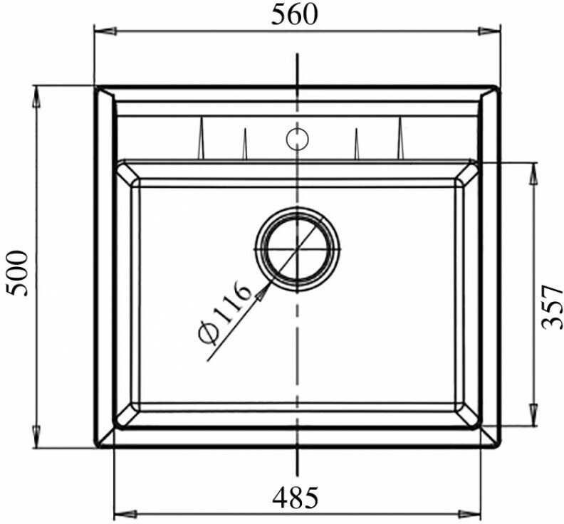 Мойка кухонная Granfest Quadro Q-561 бежевый - фотография № 4