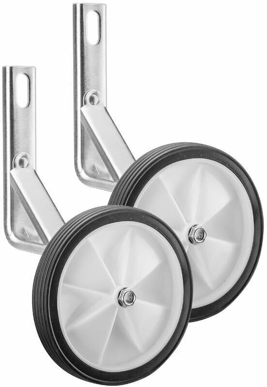 Дополнительные колеса (белые) STELS HL-TW15 12"-20" с серебристыми кронштейнами пластик/металл