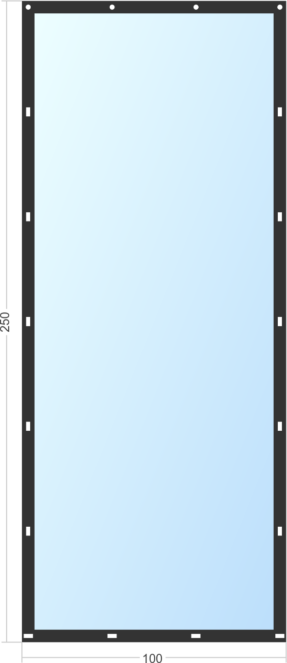 Мягкое окно Софтокна 100х250 см, Прозрачная пленка 0,7мм, Скоба-ремешок, Черная окантовка, Комплект для установки - фотография № 3