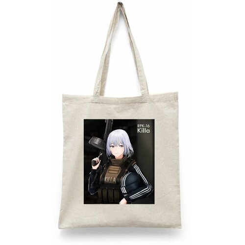 фото Сумка-шоппер унисекс каждому своё "аниме/тян/тарков" черная