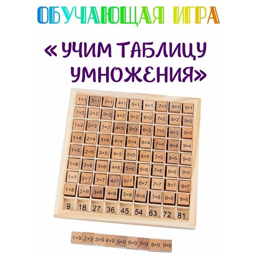 Обучающая развивающая игра Таблица умножения деревянные игрушки mapacha развивающая игра таблица умножения