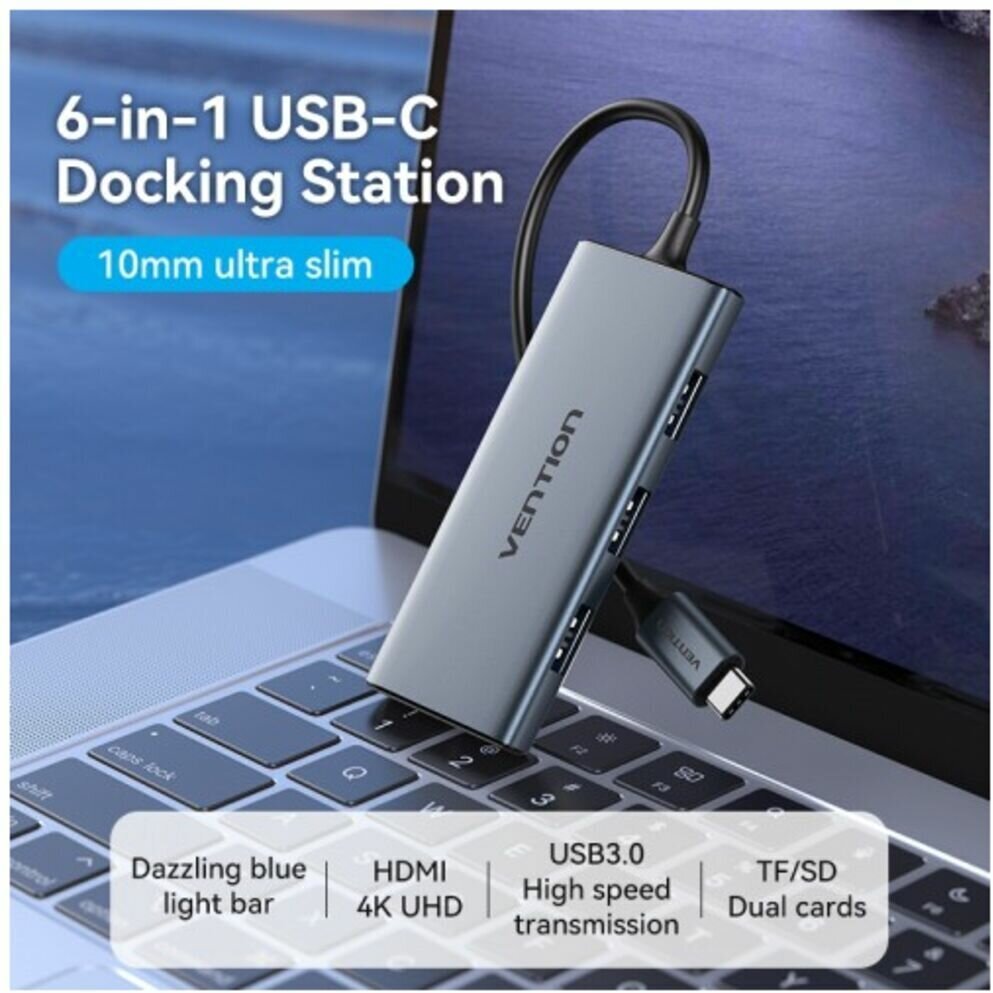 Мультифункциональный хаб Vention TOOHB USB Type C 6 в 1