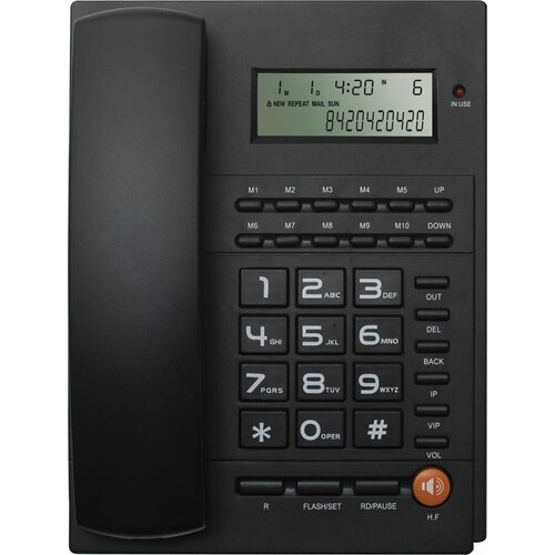 Телефон проводной Ritmix RT-420 чёрный телефонный аппарат