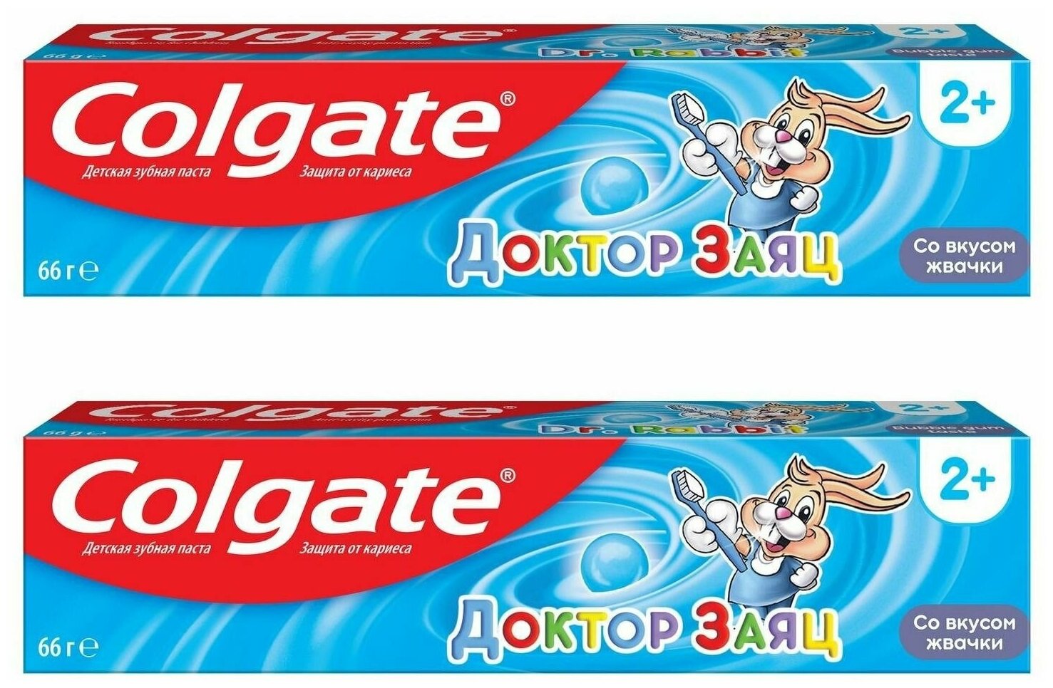 Colgate Зубная паста детская Доктор Заяц, Жвачка, 50 мл, 2 штуки