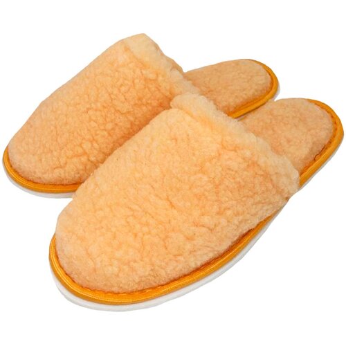 Тапочки  ivshoes, шерсть, нескользящая подошва, размер 40-41, оранжевый