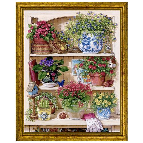 Набор для вышивания - вышивка крестом Raffael AW Полка с цветами, 40х50 см