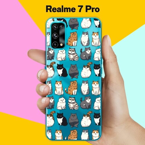 Силиконовый чехол на realme 7 Pro Коты / для Реалми 7 Про силиконовый чехол на realme 7 pro акварель для реалми 7 про