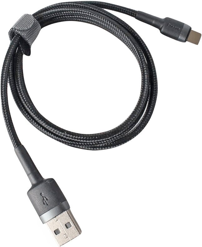 Кабель Baseus (CATKLF-BG1) USB/USB Type C 1m (Grey/Black) - фото №16