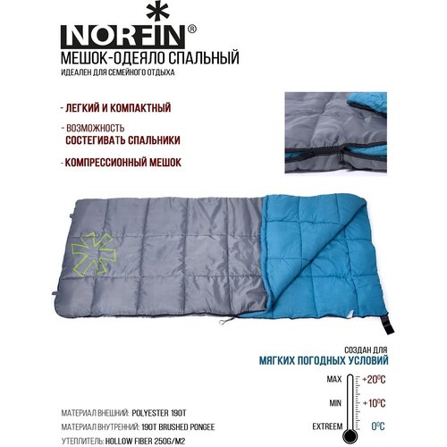 мешок одеяло спальный norfin alpine comfort double 250 Спальный мешок-одеяло NORFIN ALPINE COMFORT 250 R