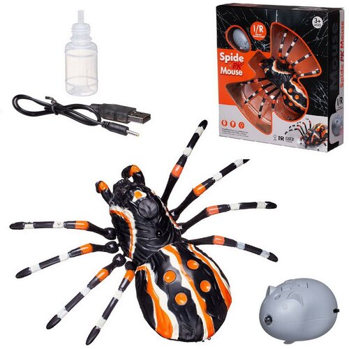 Интерактивный паук Junfa Насекомые и пресмыкающиеся, выпускает пар, на ИК управлении, в коробке (ZY1246072) игрушка интерактивные насекомые и пресмыкающиеся паук коричневый выпускает пар на ик управлении junfa toys [zy1246072]