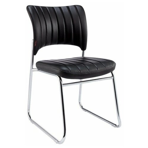 фото Стул easy chair кожзам, черный, без подлокотников, хром easychair