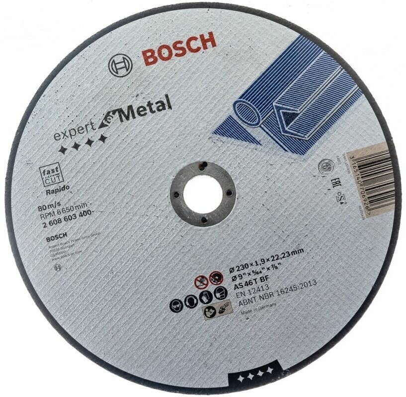 Круг отрезной по металлу Bosch Expert 230*1,9*22,2мм (GER) 2608603400