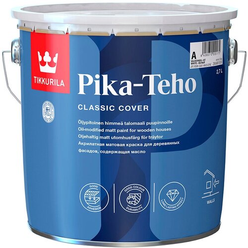 Краска фасадная по дереву Tikkurila Pika-Teho Classic водно-дисперсионная база C бесцветная 2,7 л