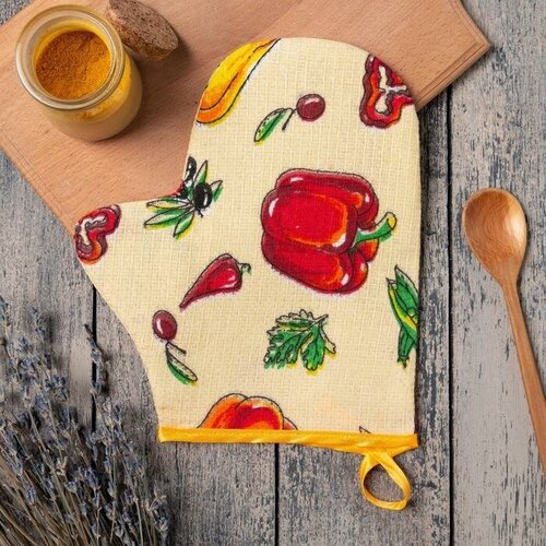 Домашний уют Рукавичка микс (фас 10шт) вафля 160 гр, ватин