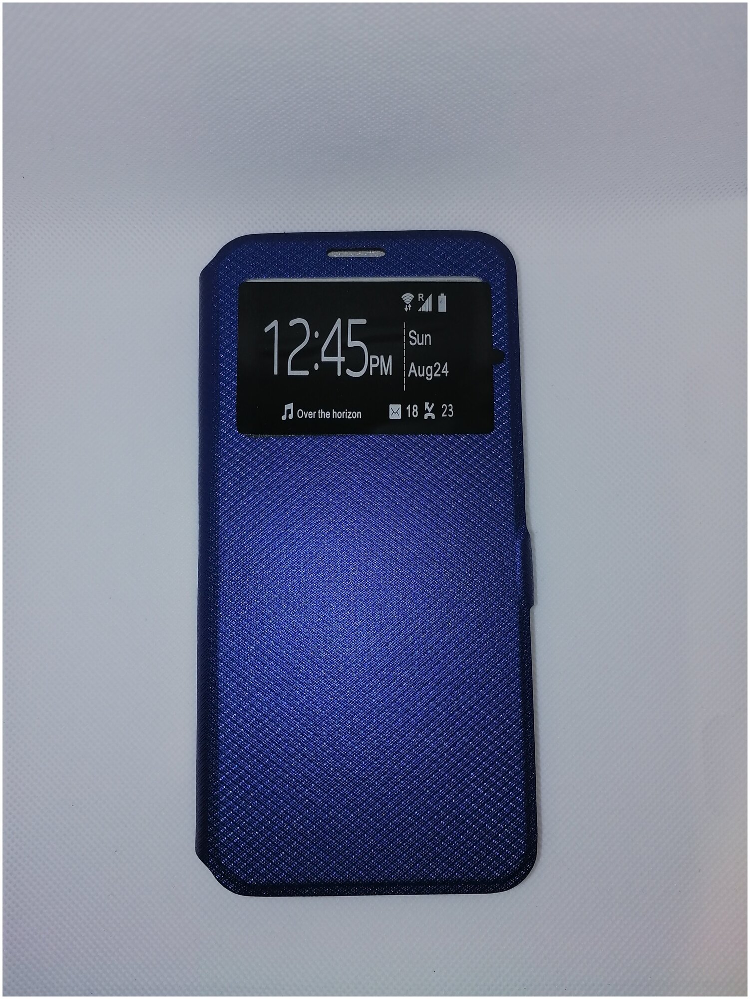 Чехол-сумка, чехол-книжка синяя для Apple IPhone 7/8 / на Айфон 7/8 с экраном для просмотра уведомлений, магнитной застежкой и подставкой.