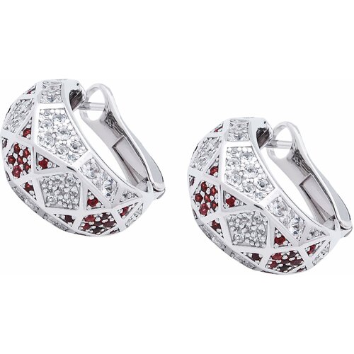 Серьги Gourji, серебро, 925 проба, гранат, топаз, серебряный