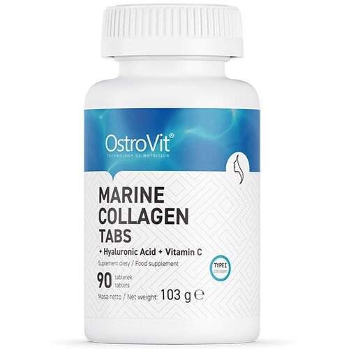 Коллаген+Гиалуроновая кислота+Витамин Ц OstroVit Marine Collagen + Hyaluronic Acid + Vitamin C - 90 таблеток гиалуроновая кислота ostrovit hyaluronic acid 90 таблеток