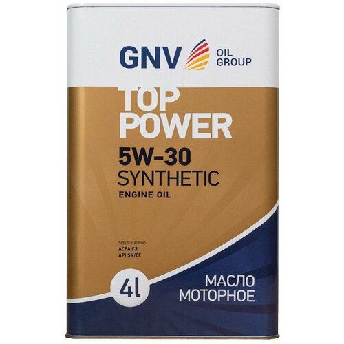 Моторное масло GNV Top Power 5W-30 Синтетическое (мет. канистра 4 л.)