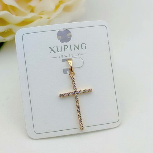 Бижутерия под золото Xuping Jewelry, подвеска с фианитами, женский кулон, медицинский сплав (медсплав), красивый крест