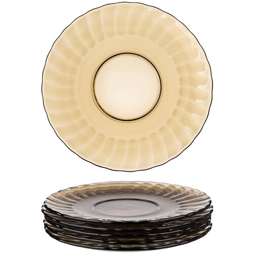 фото "чайный набор блюдец elica, glassink, 16 см, 6 шт" glass ink