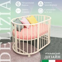 Кроватка SWEET BABY Delizia V2 9 в 1 (трансформер), трансформер, поперечный маятник, avorio