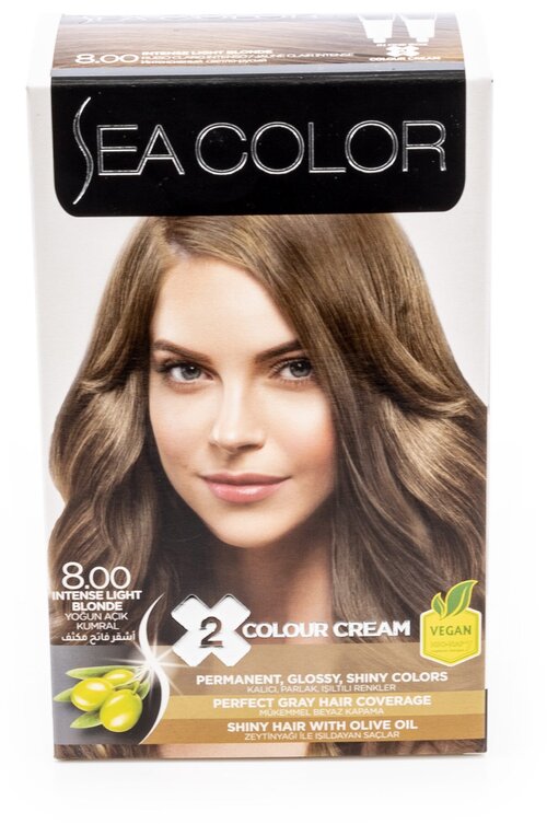 Краска для волос sea color 8.00 интенсивный светло-русый