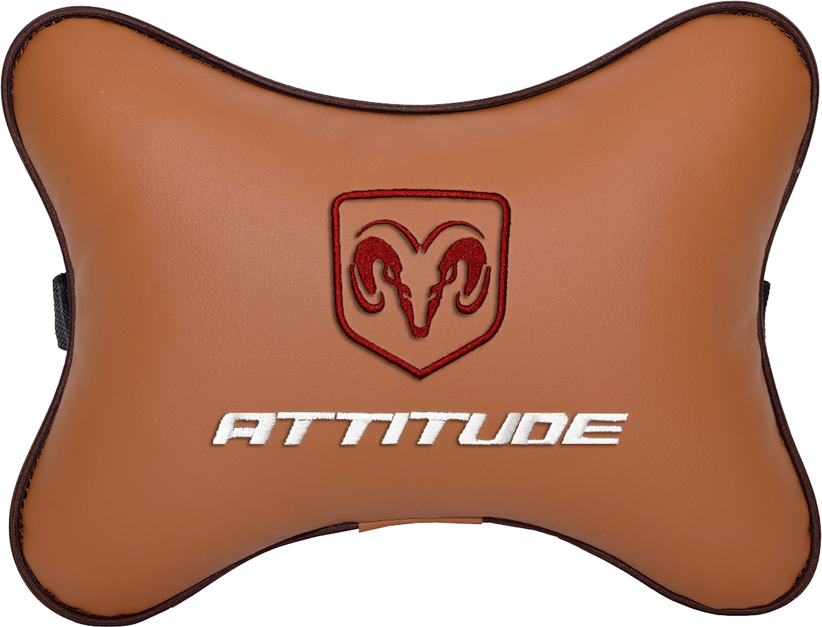Подушка на подголовник экокожа Fox с логотипом автомобиля DODGE Attitude