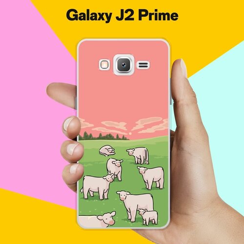 Силиконовый чехол на Samsung Galaxy J2 Prime Овечки / для Самсунг Галакси Джей 2 Прайм силиконовый чехол на samsung galaxy j2 prime 2016 самсунг галакси джей 2 прайм 2016 попа авокадо прозрачный