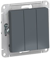 Выключатель 3х1-полюсный Schneider Electric ATN000731 AtlasDesign, 10 А, серый