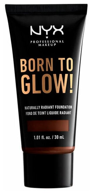 NYX professional makeup Тональный крем Born to glow!, 30 мл, оттенок: Deep Ebony