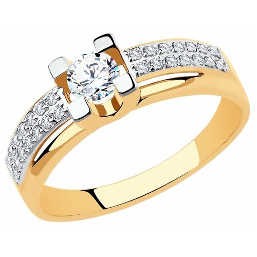 фото Sokolov кольцо из золота с фианитами 018509, размер 16.5