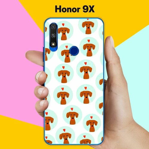 Силиконовый чехол на Honor 9X Узор из такс / для Хонор 9 Икс силиконовый чехол на honor 9x узор из такс для хонор 9 икс