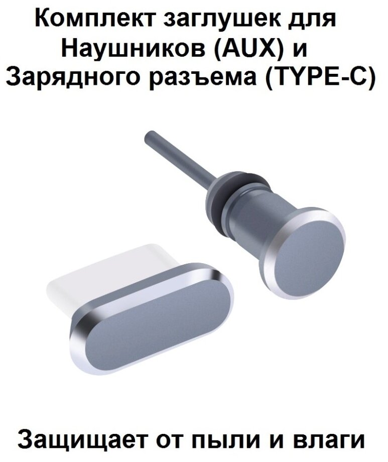 Заглушка TYPE-C и AUX серый