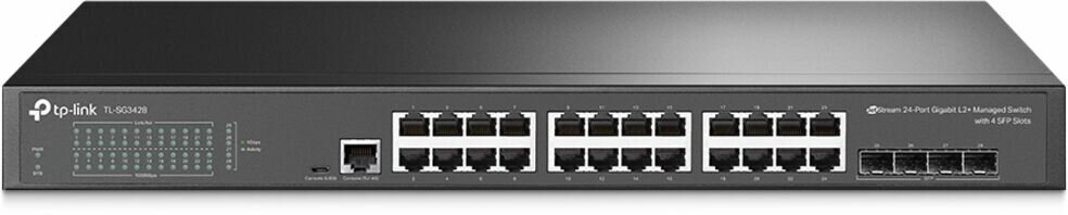 Коммутатор TP-LINK TL-SG3428 JetStream уровня 2+, 24x1000BASE-T, 4xSFP