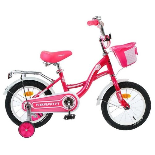фото Велосипед 14" graffiti premium girl, цвет розовый/белый qwen