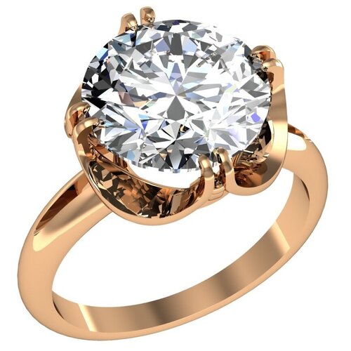 фото Приволжский ювелир кольцо с 1 горным хрусталем из серебра с позолотой 232399-gh, размер 19