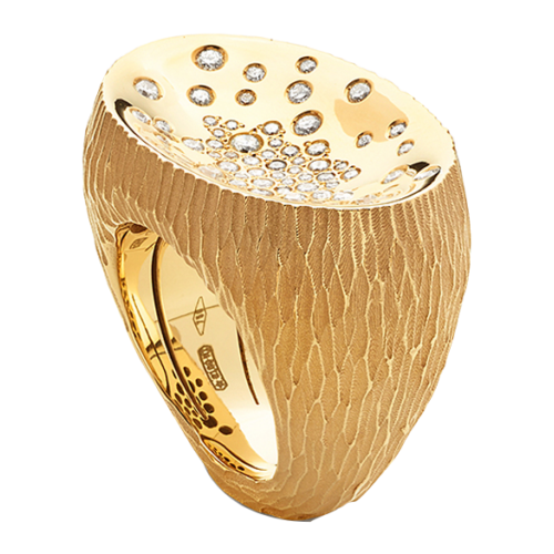 фото Кольцо antonini, желтое золото, 750 проба, бриллиант, размер 17