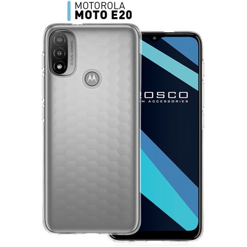 Чехол для Motorola Moto E20, Lenovo K14 Plus (Моторола Мото Е20, Леново К14 Плюс) силиконовый с защитой камер, бортик вокруг камер, прозрачный
