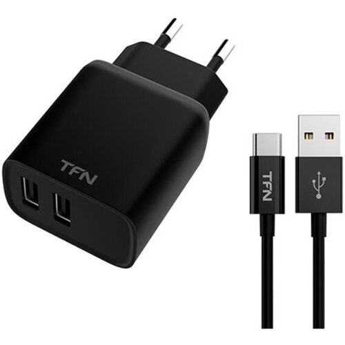 Сетевое ЗУ TFN RAPID 2.4A + microUSB, черный TFN, TFN-WCRPD12W2U01 сетевое зу tfn rapid 2usb 2 4a 12w black tfn wcrpd12w2ubk