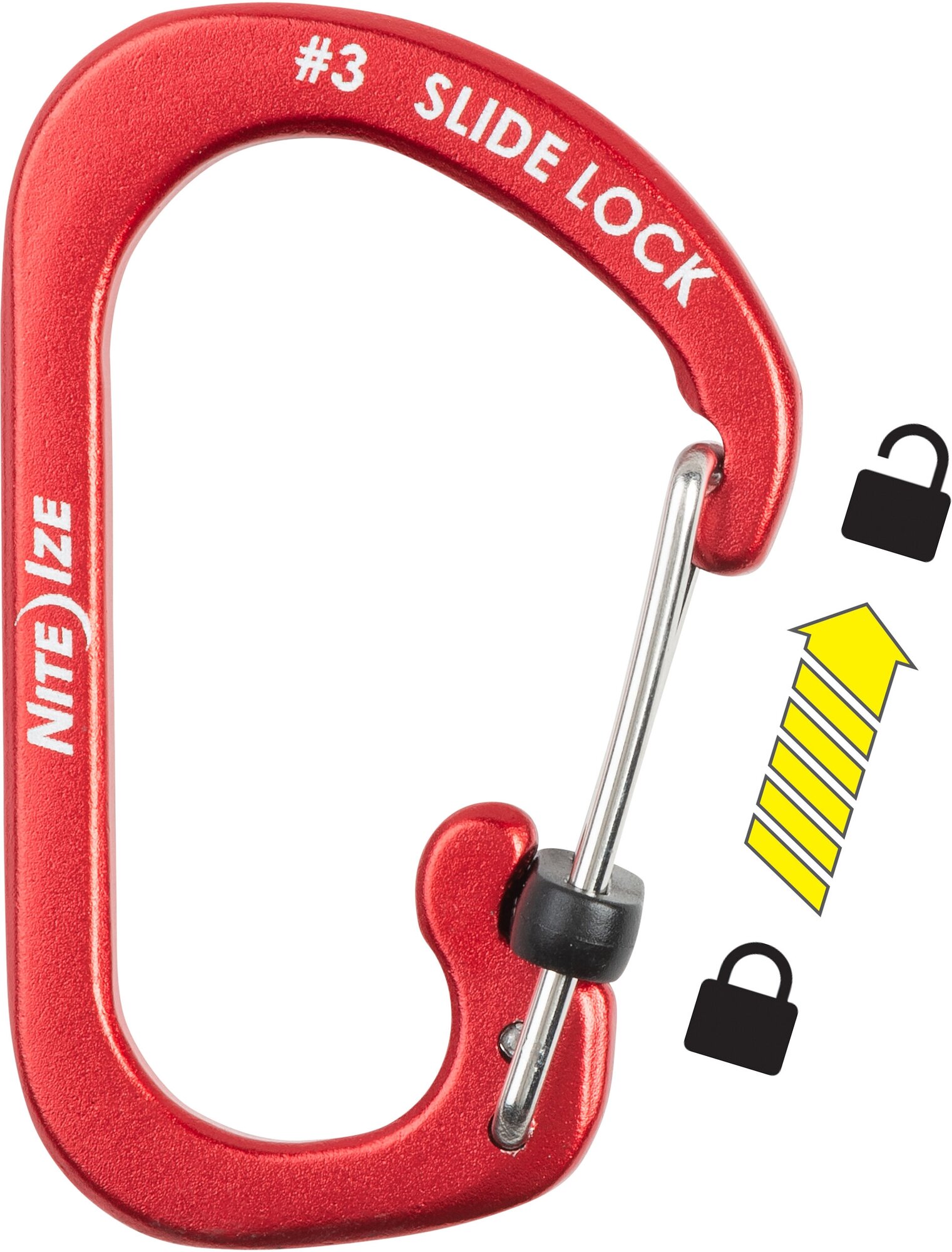 Карабин Nite Ize SlideLock Carabiner Aluminum #3 - Красный