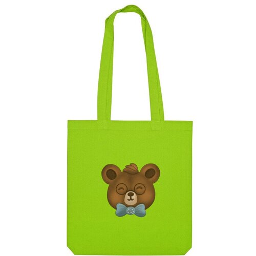 сумка умный медведь ярко синий Сумка шоппер Us Basic, зеленый