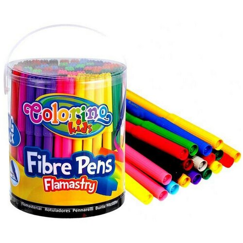 фото Набор фломастеров в пластиковом ведерке 12 цветов 96 цветов colorino cl92265ptr