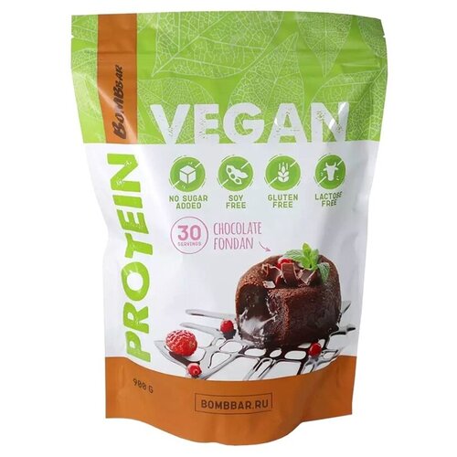 Протеин веганский Bombbar Vegan шоколадный фондан 900 гр.