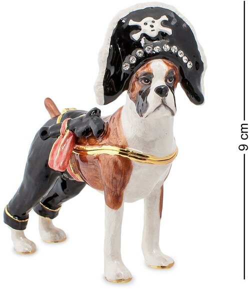 Шкатулка Пиратский пес-боксер