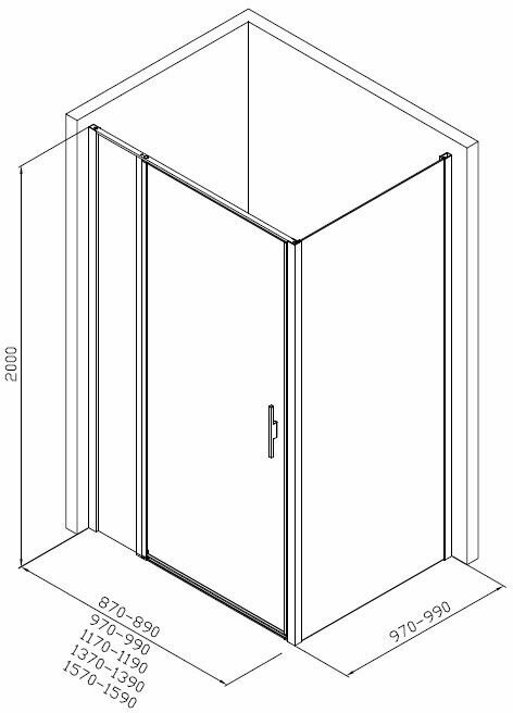 Душевой уголок Allen Brau Priority 160x100 3.31037.00 + 3.31046.00 - фото №8