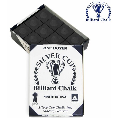 фото Мел для бильярда сильвер кап черный / silver cup black, 12 шт.