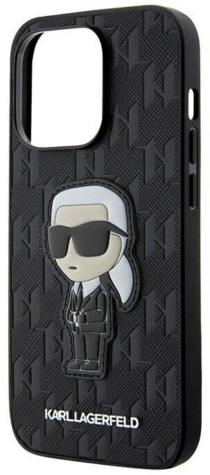 Lagerfeld для iPhone 14 Pro Max чехол PU Saffiano Monogram NFT Karl Ikonik Hard Black