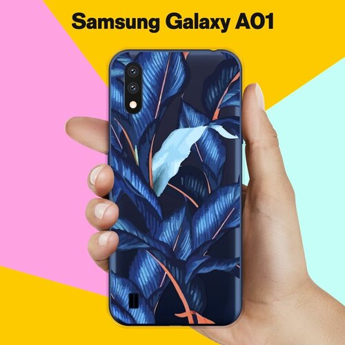 Силиконовый чехол на Samsung Galaxy S20 Ultra Синие листья / для Самсунг Галакси С20 Ультра